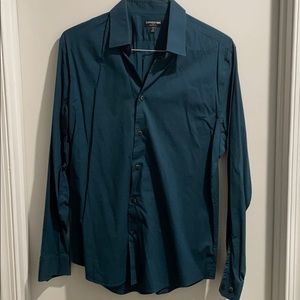 Dark teal/green express dress shirt